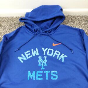 New York Mets Hoodie Mens XL Nike Dri Fit Fleece Lined Sweatshirt $75